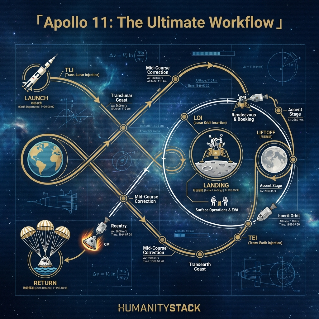 アポロ11号の「月面着陸シーケンス」をMermaid.jsで完全再現してみた